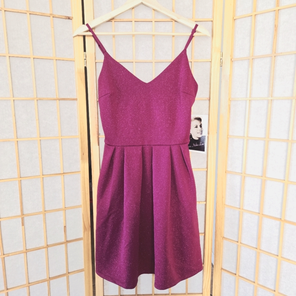 NWT Pink Glitter Spaghetti Strap Dress (M)